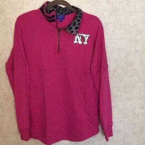 Magenta City Streets Half Zip Hoodie